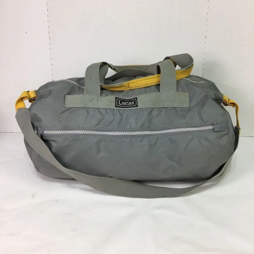 Lucas Duffel Travel Bag‎ Carry On Weekend Lightweight Nylon 24x12x12 Gray
